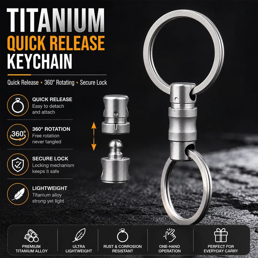 Titanium 360-Degree Rotating Self-Locking Keychain