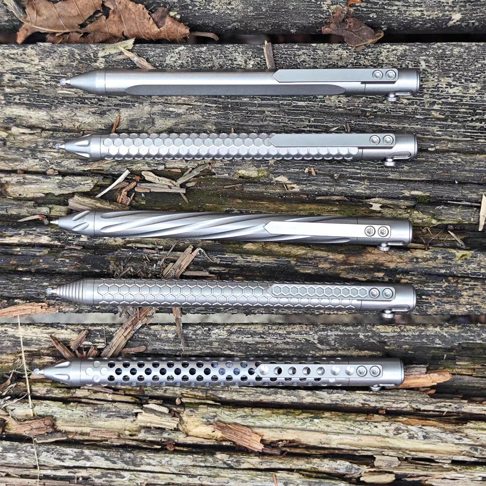 Titanium Pen with Quick Release Mechanism | Refillable G2 Ink Cartridge