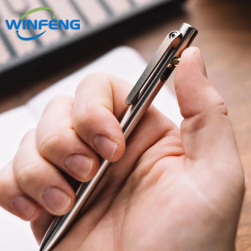 High Quality TC4 Titanium Tactical Pen Business Signature Ballpoint Pen Emergency Glass Breaker Self Defense Supplies