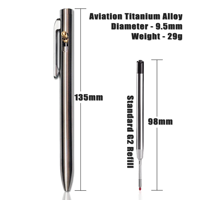High Quality TC4 Titanium Tactical Pen Business Signature Ballpoint Pen Emergency Glass Breaker Self Defense Supplies