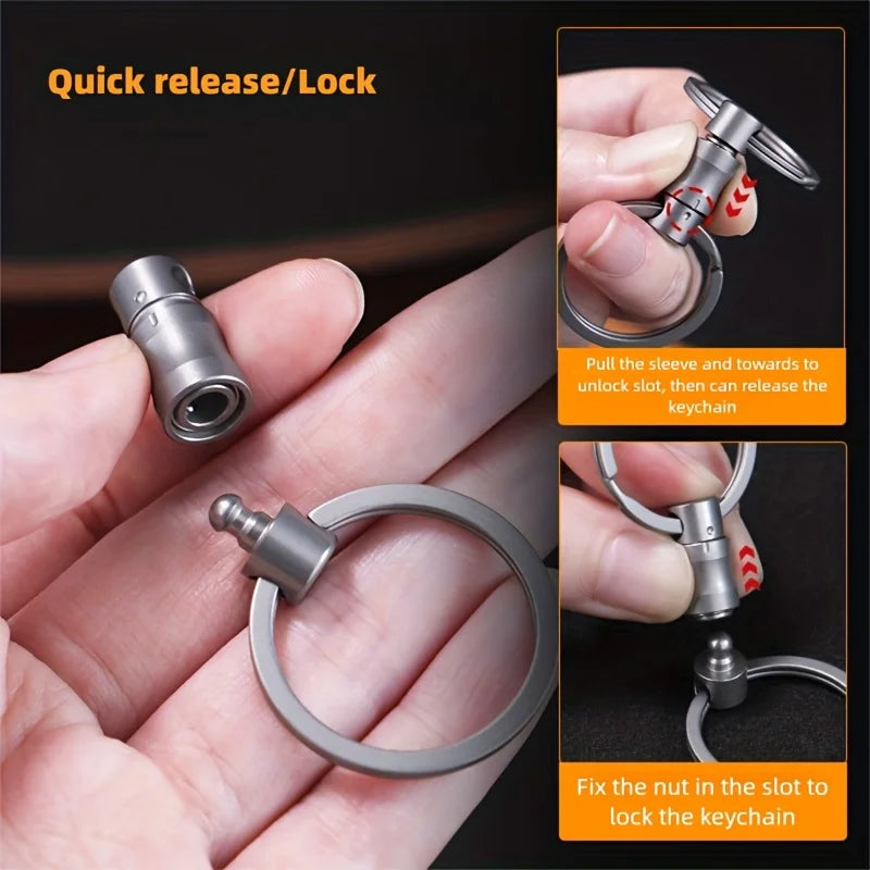 Titanium 360-Degree Rotating Self-Locking Keychain