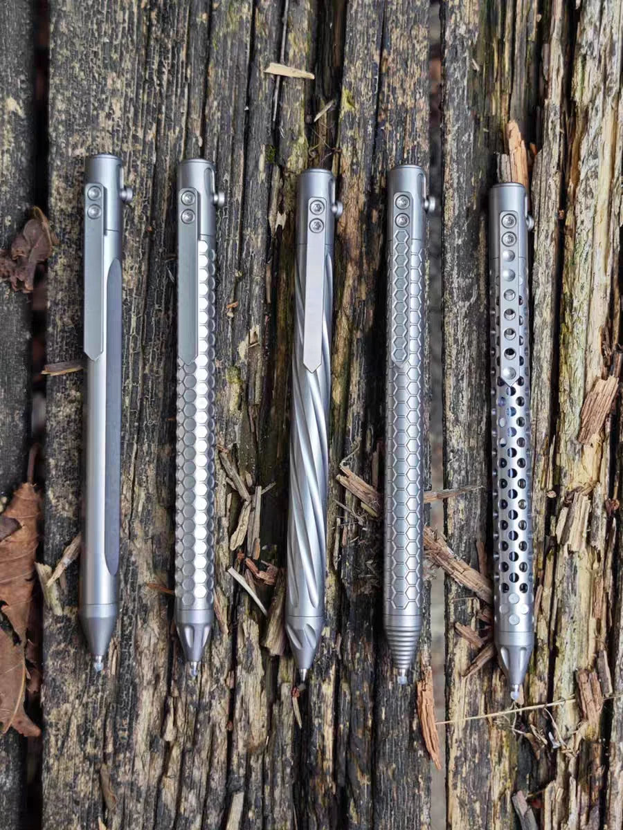 Titanium Pen with Quick Release Mechanism | Refillable G2 Ink Cartridge
