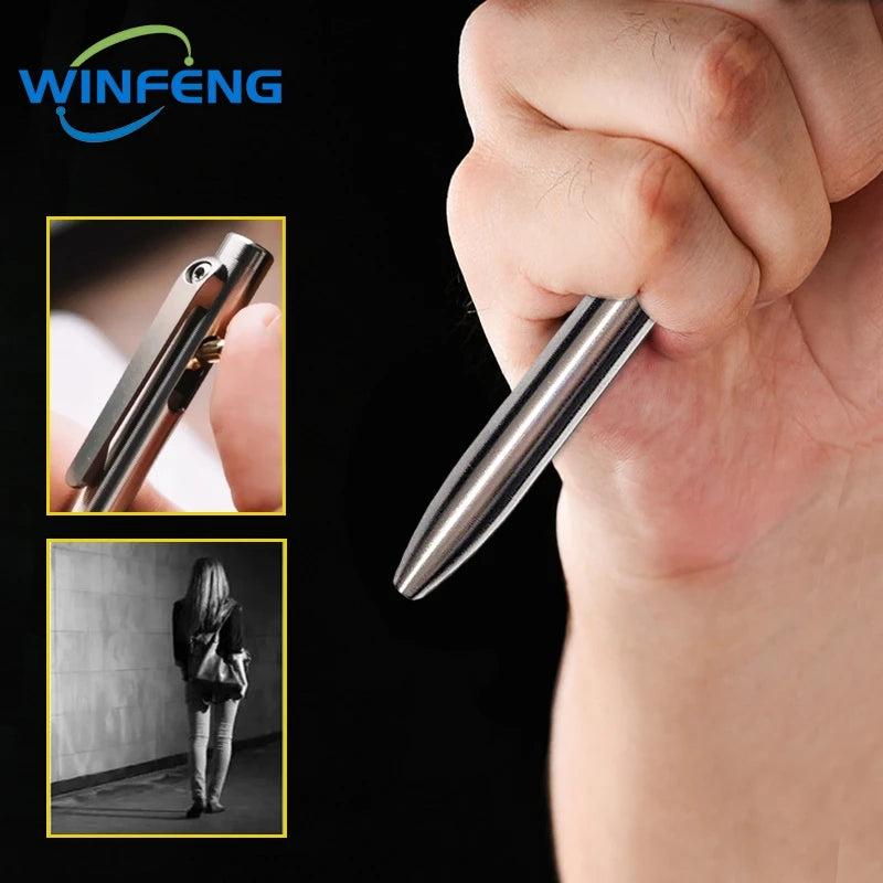 High Quality TC4 Titanium Tactical Pen Business Signature Ballpoint Pen Emergency Glass Breaker Self Defense Supplies