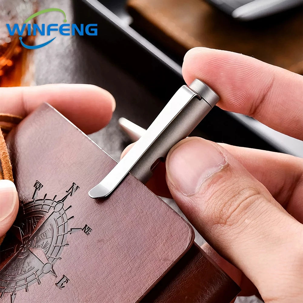 Luxury Titanium Alloy Tactical Pen Bolt Action Retractable Ballpoint Pen Office School Stationery Easy Carry Daily Writing Pen