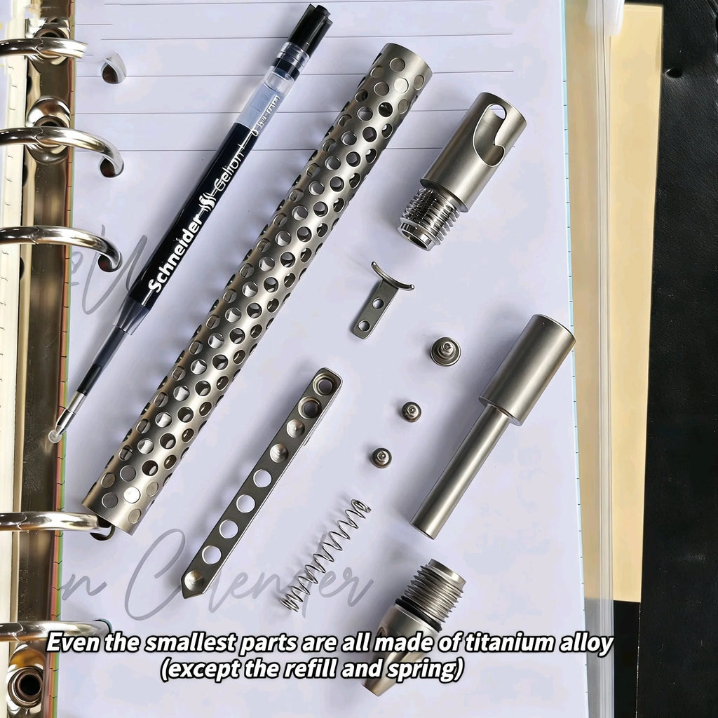 Titanium Pen with Quick Release Mechanism | Refillable G2 Ink Cartridge