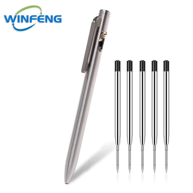 High Quality TC4 Titanium Tactical Pen Business Signature Ballpoint Pen Emergency Glass Breaker Self Defense Supplies