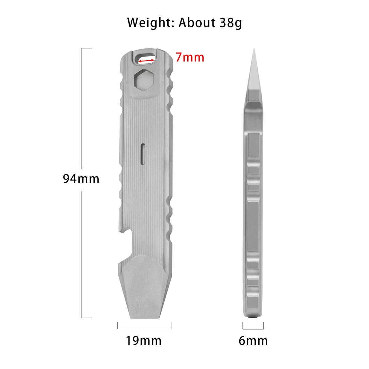 9.4CM Titanium Crowbar: Bottle Opener, Metal Pry Bar, Nail Pryer