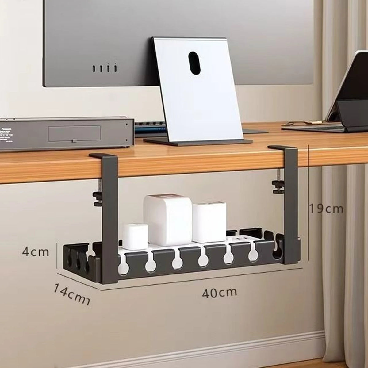 Under Desk Cable Management Tray No Drill