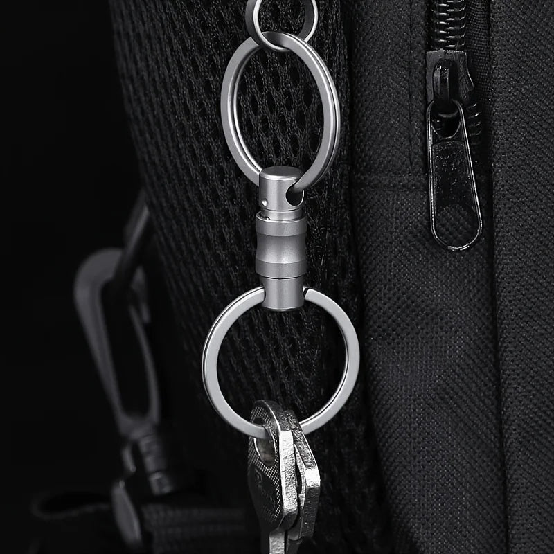 Titanium 360-Degree Rotating Self-Locking Keychain