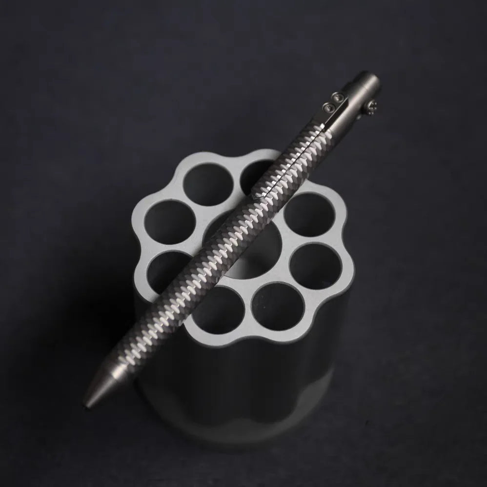 Titanium Pen with Quick Release Mechanism | Refillable G2 Ink Cartridge
