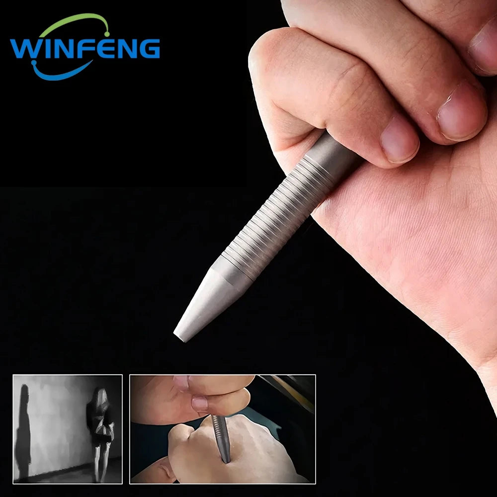 Luxury Titanium Alloy Tactical Pen Bolt Action Retractable Ballpoint Pen Office School Stationery Easy Carry Daily Writing Pen